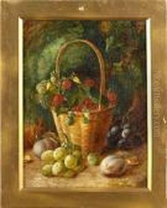 Still Life Of Fruit And A Basket by Vincent Clare