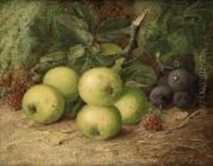 Still Life With Apples, Grapes And Raspberries by Vincent Clare