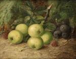 Still Life With Apples,
Grapes Andraspberries by Vincent Clare