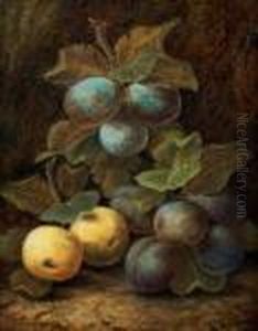 Still Life With Apples And Plums by Vincent Clare