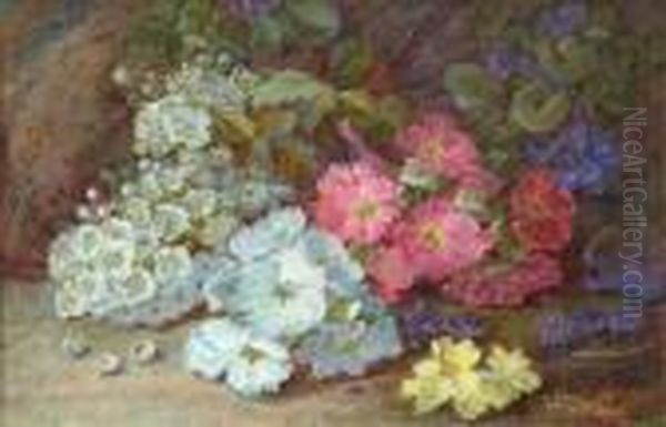 Still Life With Mayflower, Primroses And Violets - view 1