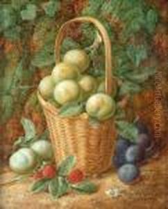 Still Life Of A Basket Of Apples And Other Fruit by Vincent Clare