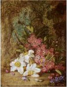 Still Life Of Fruit; Still Life Of Flowers by Vincent Clare