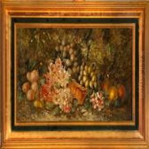 Flowers And Fruit In A Basket