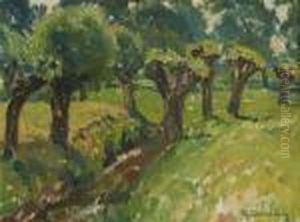 Baumbestandene Bachlandschaft