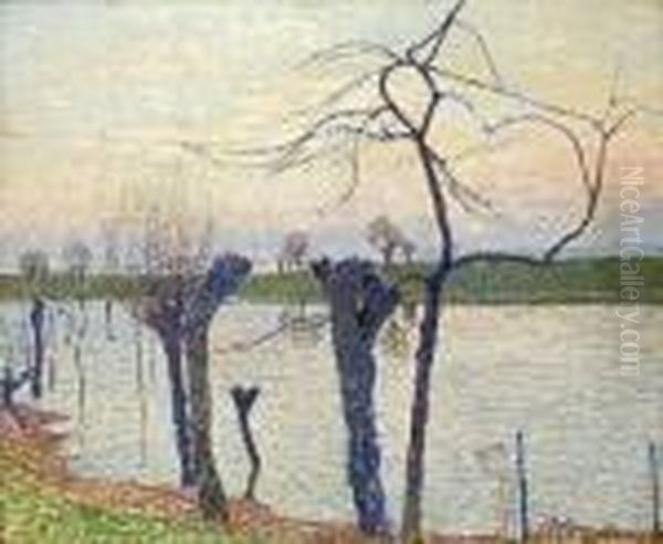 Flusslandschaft Mit Weiden - view 1