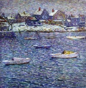 Boats in Winter, Rockport, Massachusetts by Charles Salis Kaelin