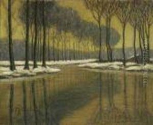 Winterliche Flusslandschaft.