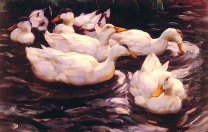 Six Ducks in the Pond by Alexander Max Koester