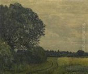 Summerly Forest And Field Landscape In The Lower Rhine. Signed Lower Left: M. Clarenbach Summerly Forest And Field Landscape In The Lower Rhine. Signed Lower Left: M. Clarenbach