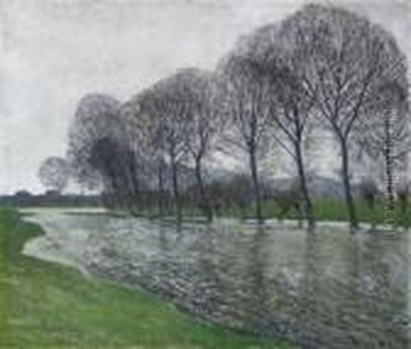 After The Thaw In The Erftauen. Signed Lower Left: M. Clarenbach - view 1