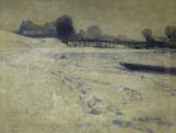 Snowlandscape Near Wittlaer. Signed Bottom Right: M. Clarenbach - view 1