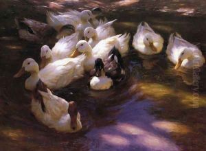 Eleven Ducks in the Morning Sun by Alexander Max Koester