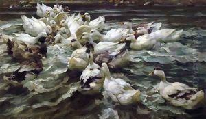 Ducks in a Pond by Alexander Max Koester