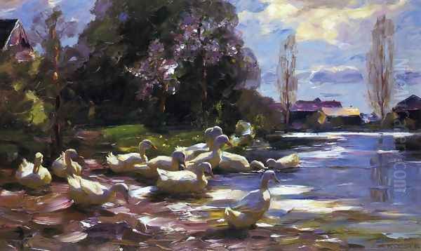 Twelve Ducks Setting Out - view 1