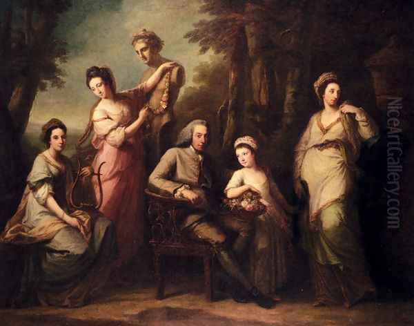 Portrait Of Philip Tisdal With His Wife And Family - view 1