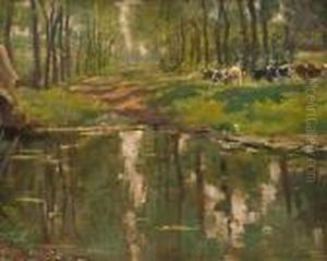 Cattle In Sunlitwoodland