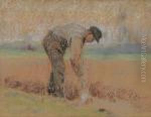 Farmer In The Field by Emile Claus