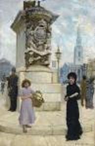 The Flower Seller, Trafalgar Square by George Clausen