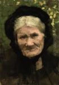 Portrait Of An Woman In A Black Headscarf