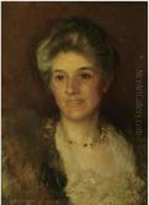 Portrait Of Mrs A. Leon by George Clausen