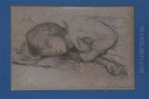 A Study Of A Sleeping Girl by George Clausen