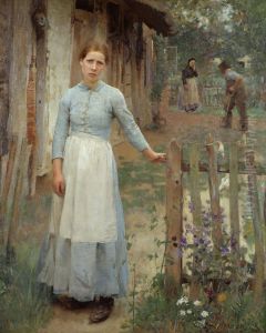 The Girl At The Gate by George Clausen