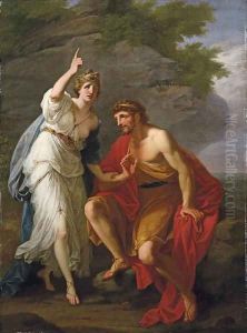 Calypso calling heaven and earth to witness her sincere affection to Ulysses by Angelica Kauffmann