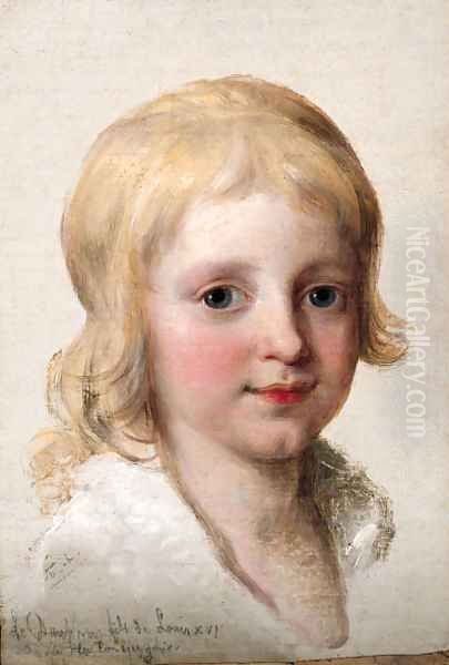 Portrait study of Francesco, Crown Prince of Naples, later King of the Two Sicilies (1777-1830), as a boy, head-and-shoulders - view 1