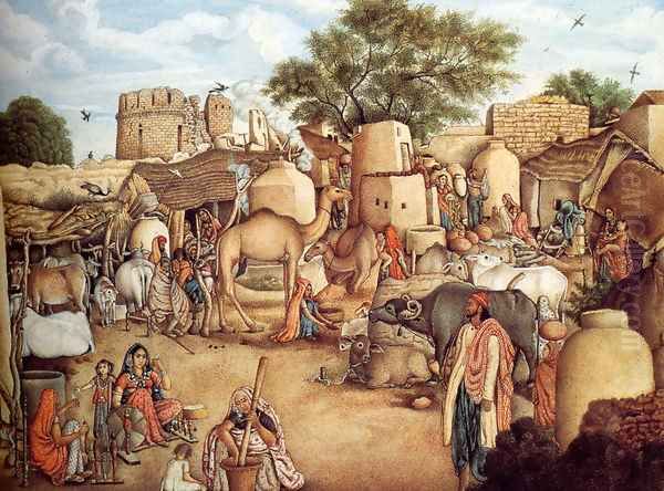 A Village Scene In The Punjab - view 1
