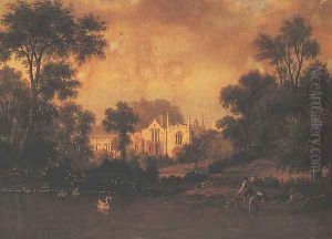 Mill in Strawberry near the River Thames by Wincenty Kasprzycki