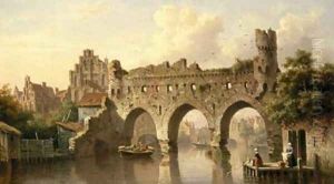 Ruins Over the River Birchel at Zutphan in Holland Ruins Over the River Birchel at Zutphan in Holland
