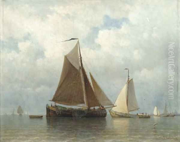 Sailing barges on the IJ, Amsterdam beyond - view 1