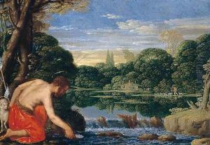 Wooded River Landscape with St John the Baptist c. 1610 by Johann Konig