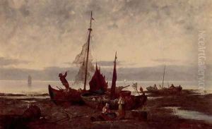 Fisherfolk On The Danish Coast by Karl Kaufmann