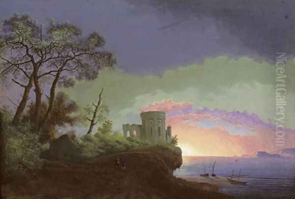 Landscape with a classical temple - view 1