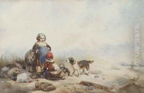 Children in the dunes - view 1