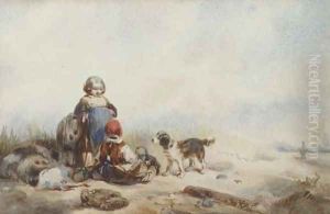 Children in the dunes by Herman Frederik Carel ten Kate