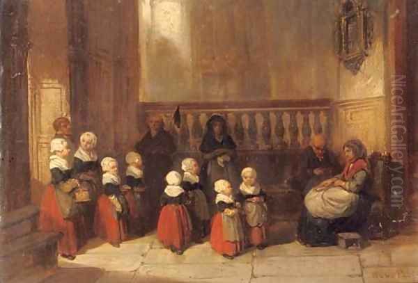 Orphan girls in an interior, Amsterdam - view 1