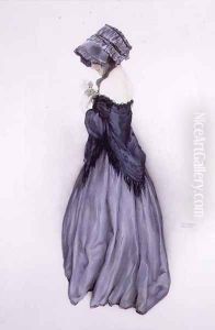 A Girl Holding a Rose by Raphael Kirchner