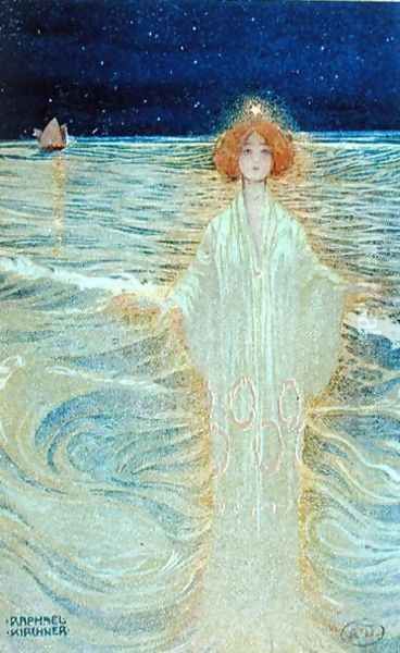 Ghost appearing above the sea during the night - view 1