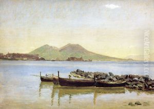 The Bay of Naples with Vesuvius in the Background by Christen Kobke