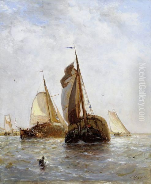 Bateaux De Peche Hollandais Aux Environs De Dordrecht - view 1