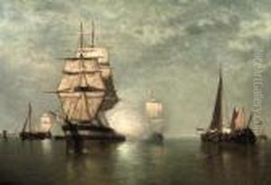 A Tall Ship Saluting by Paul-Jean Clays
