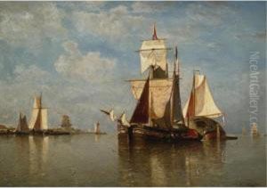 Shipping Off The Dutch Coast by Paul-Jean Clays