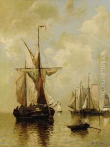 Fishing Boats In The Harbor by Paul-Jean Clays