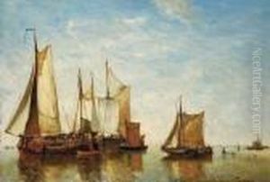 Moored Vessels On A Calm