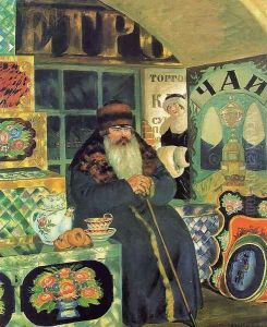 Merchant Chest-Maker 1923 by Boris Kustodiev