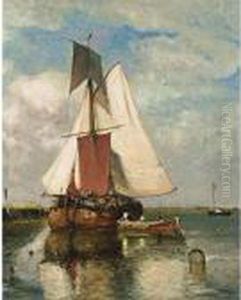 A Fishing Boat In An Estuary by Paul-Jean Clays