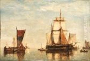 The Return Of East Indiaman At Antwerp by Paul-Jean Clays